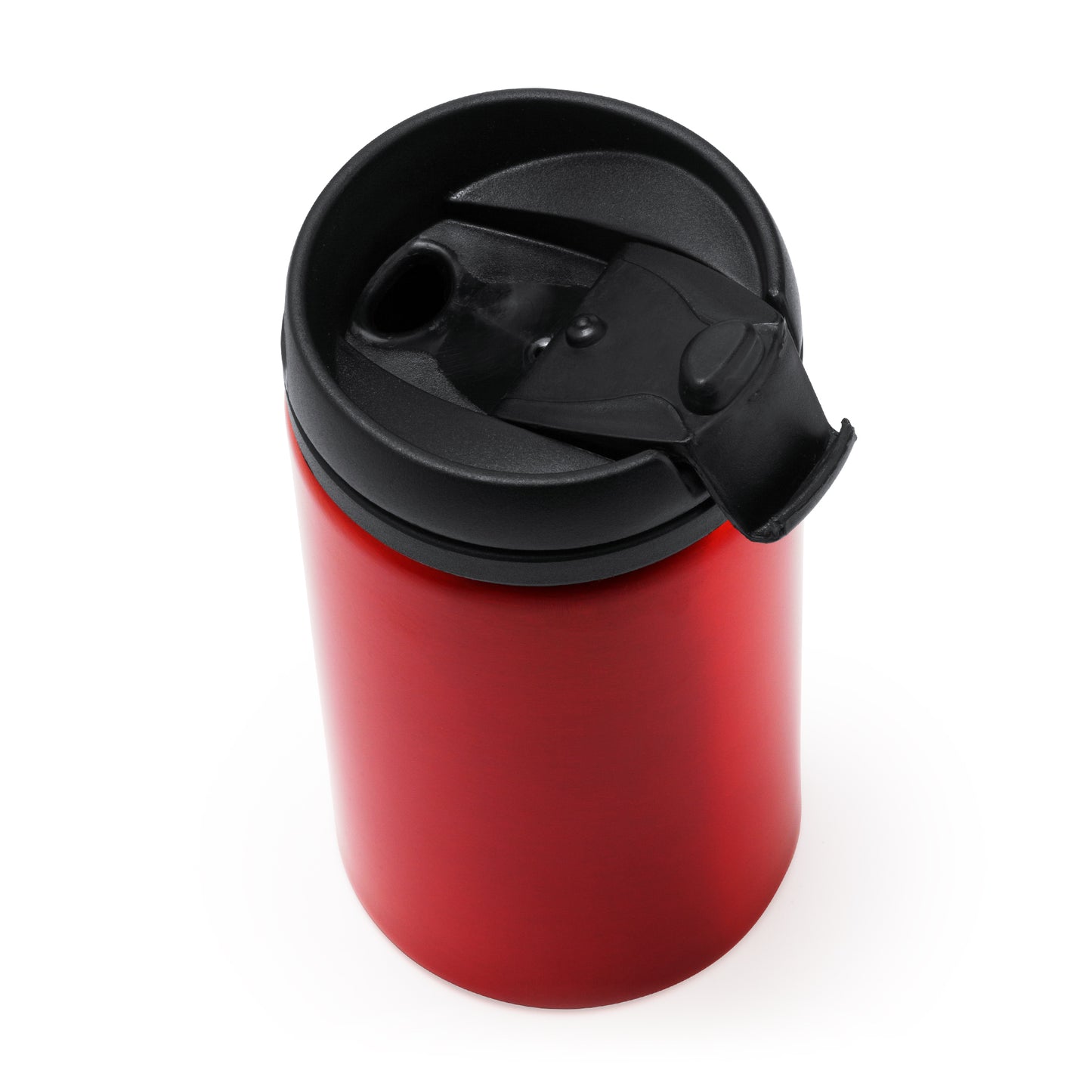 Vaso de acero inoxidable de 290 ml con tapa PP.