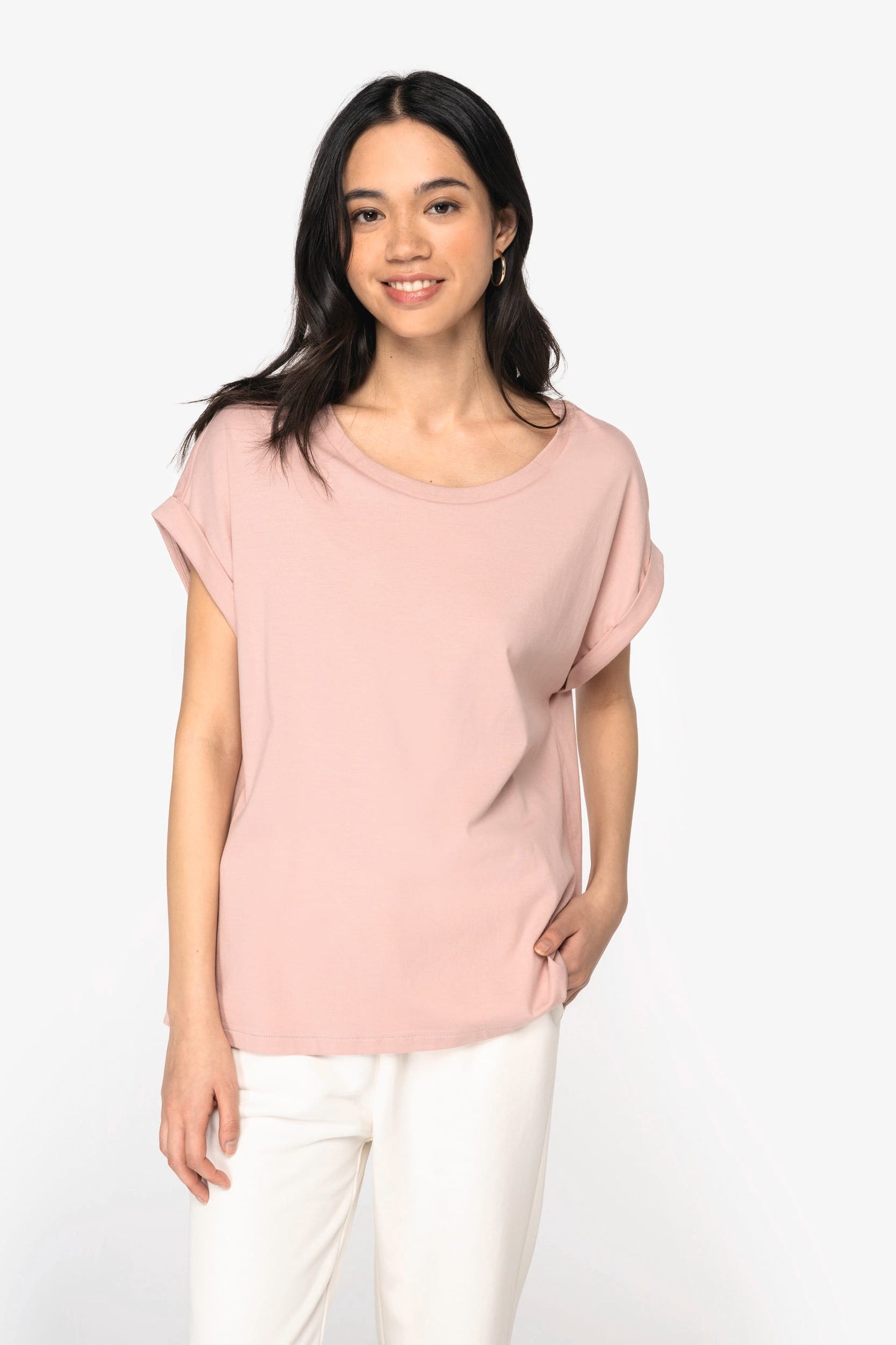 Camiseta ecorresponsable mangas vueltas mujer Native Spirit NS309