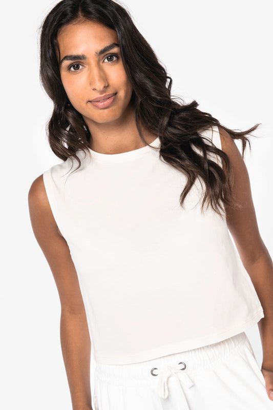 Camiseta crop ecorresponsable sin mangas mujer Native Spirit NS342