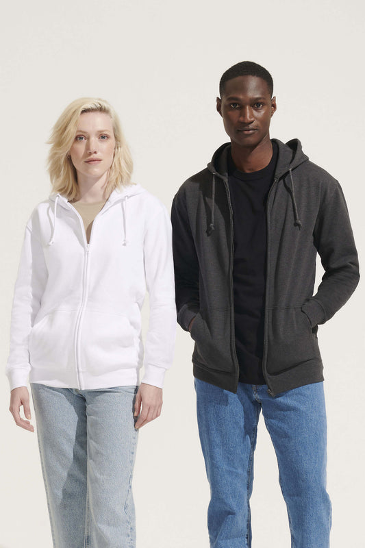 03812 Sudadera unisex con cremallera y capucha