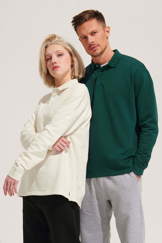 03990 Sudadera unisex cuello de polo
