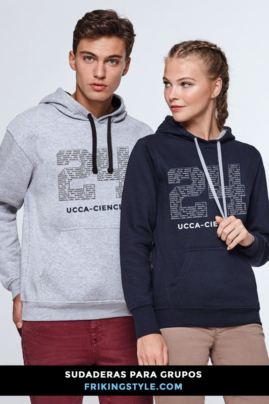 Sudaderas Capucha Bicolor para Grupos. Premium Superior