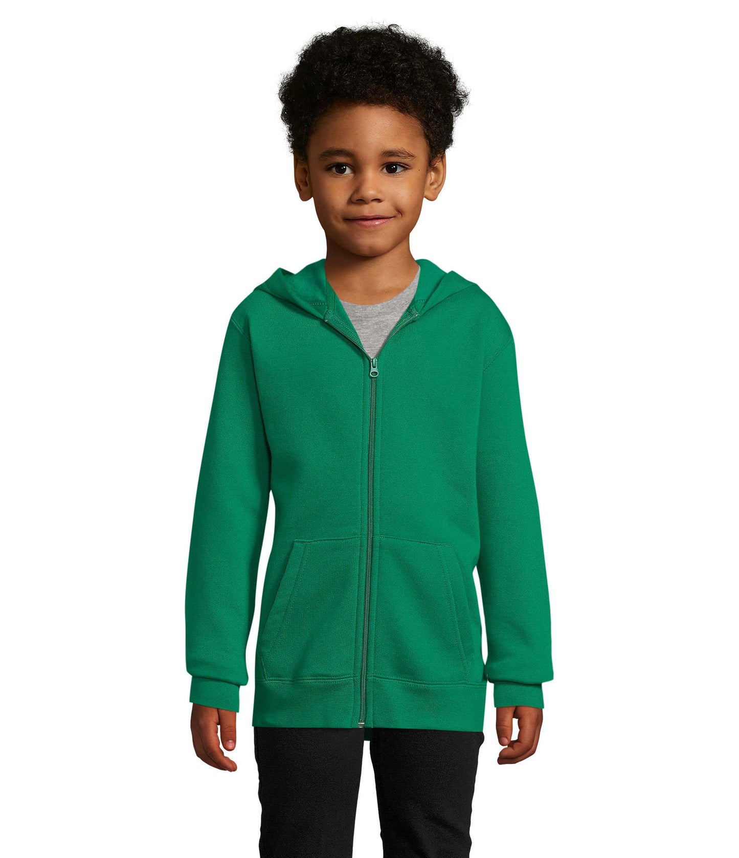 02092 Sudadera niño con cremallera y capucha