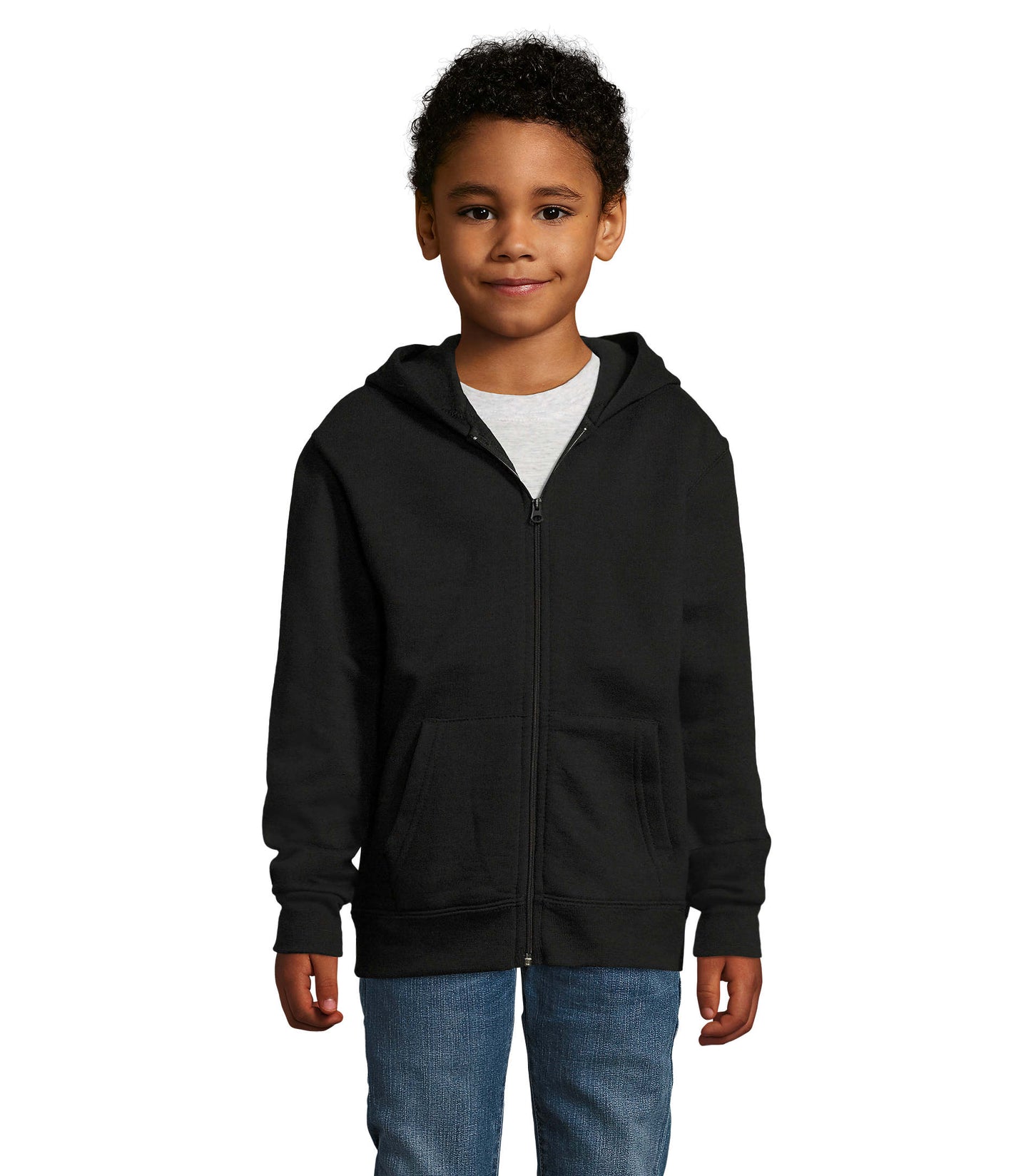 02092 Sudadera niño con cremallera y capucha